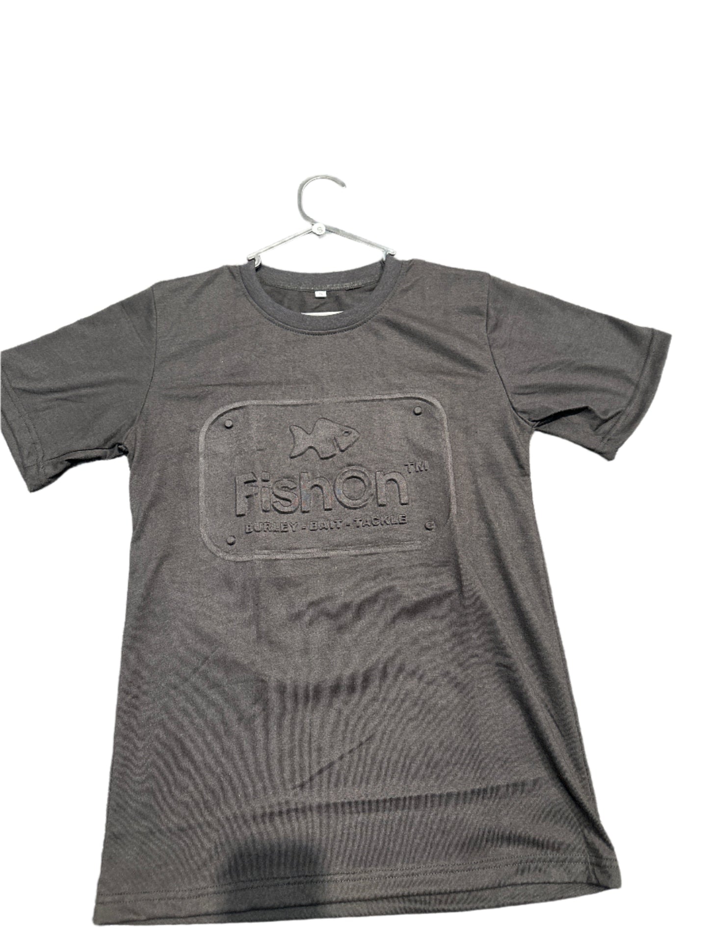 Fish-On Adult Embossed Short Sleeve Shirt - Black
