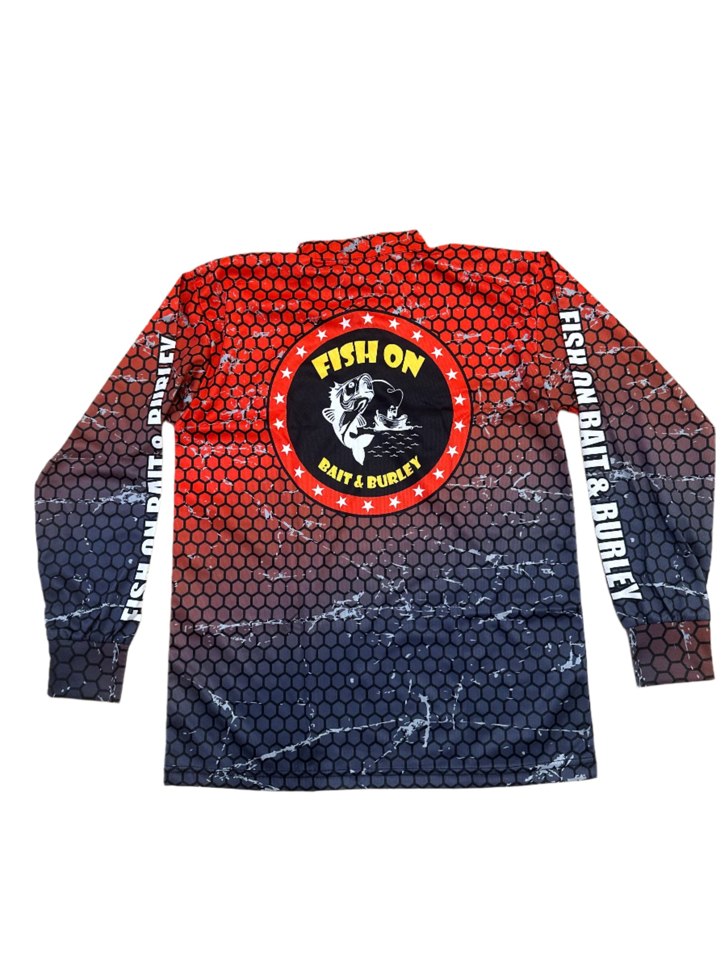 Fish-On Adult Long Sleeve Shirt - Red & Blue