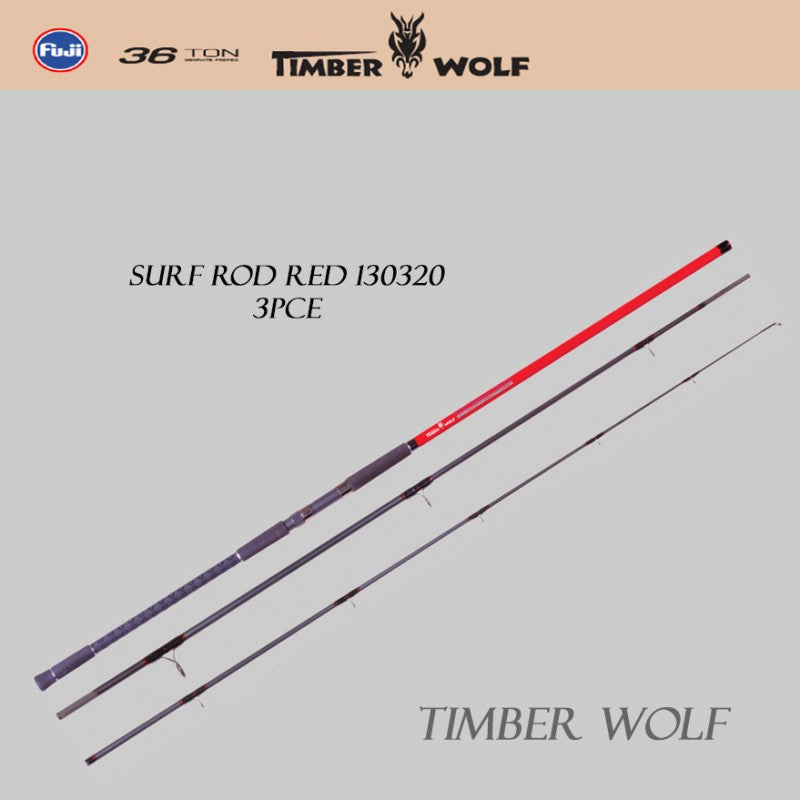 Timber Wolf Nano Red Surf Rod - 130320 - 3pce