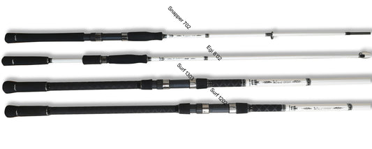 Timber Wolf Nano White Rods - Snapper / EGI / 12' Surf / 13' Surf